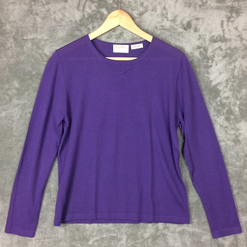 Neiman Marcus Sweater 100% Cashmere Womens Large Layering Luxe Minimalist Purple
